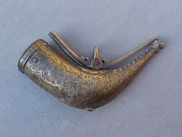 Middle Eastern Islamic Brass Powder Flask, #2658 – Tortuga Trading