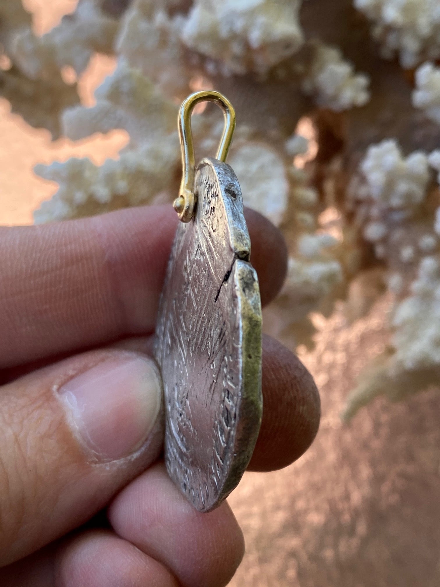 Authentic Spanish-American Silver Cob Pendant In 14K Yellow Gold Bezel -  Francis Jewellers