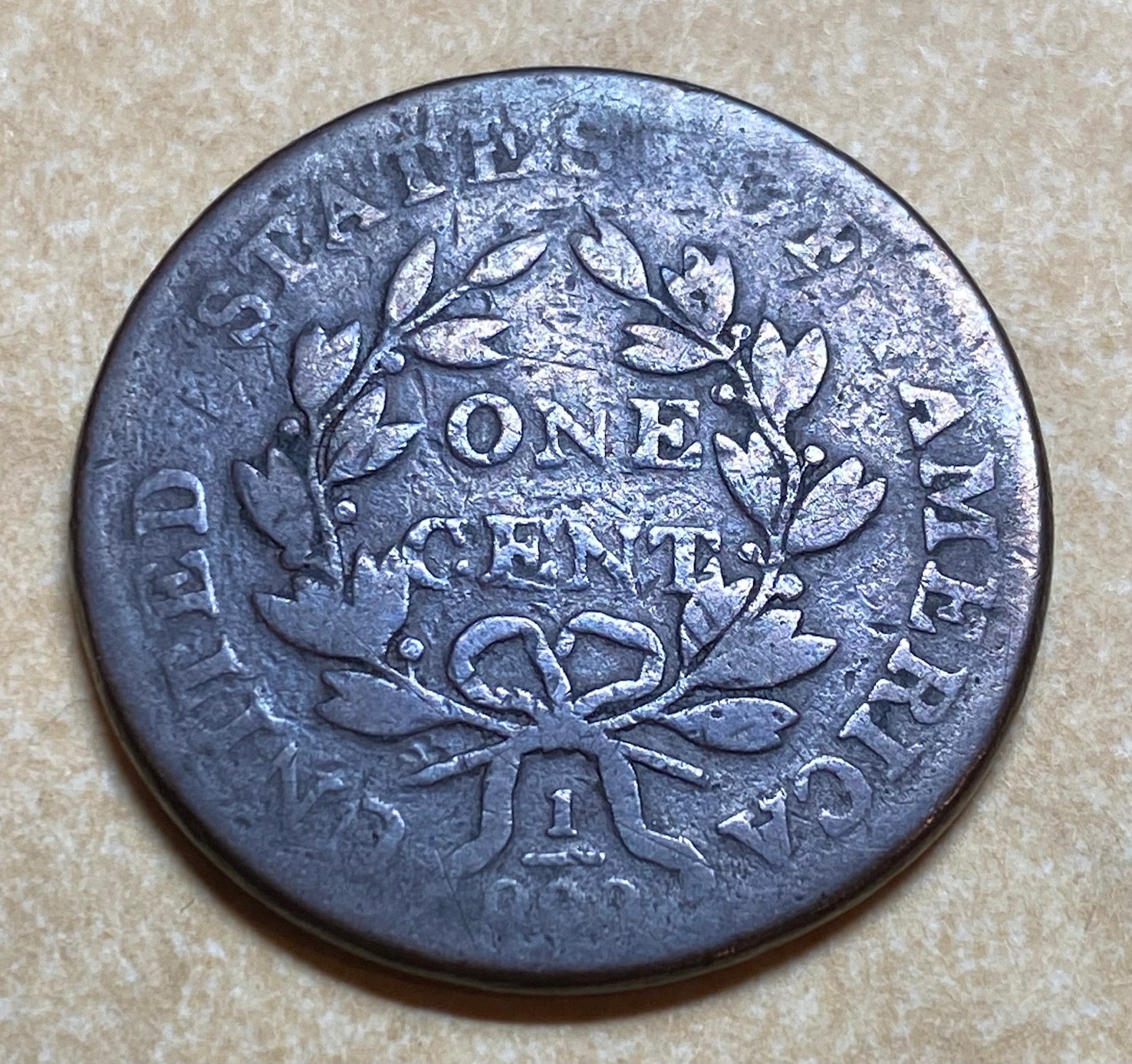 An 1801 U.S. DRAPED BUST LARGE CENT, 1 over 000 ERROR – Tortuga Trading